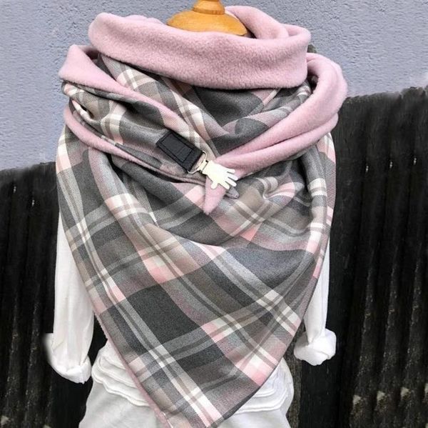 

scarves scarf fashion women soild dot printing button soft wrap casual warm shawls for 2021 echarpe femme, Blue;gray