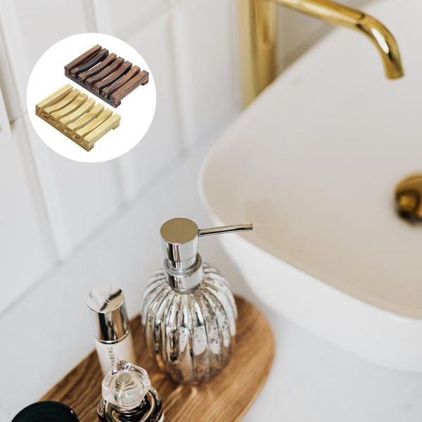 

hooks & rails 2 pcs wooden soap holder bathroom kitchen draining box