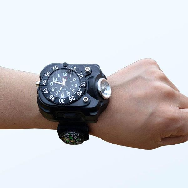 

lumiparty led wrist watch torch light usb charging model tactical rechargeable flashlights torches
