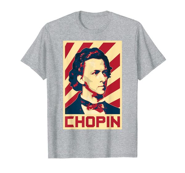 

frederic chopin retro propaganda t-shirt, White;black