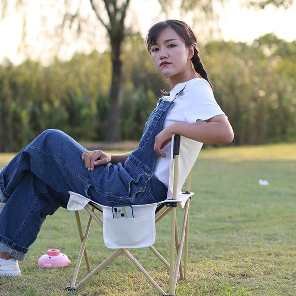 

camp furniture outdoor folding chair protable oxford camping hiking fishing foldable beach tent bbq picnic stool simple style white