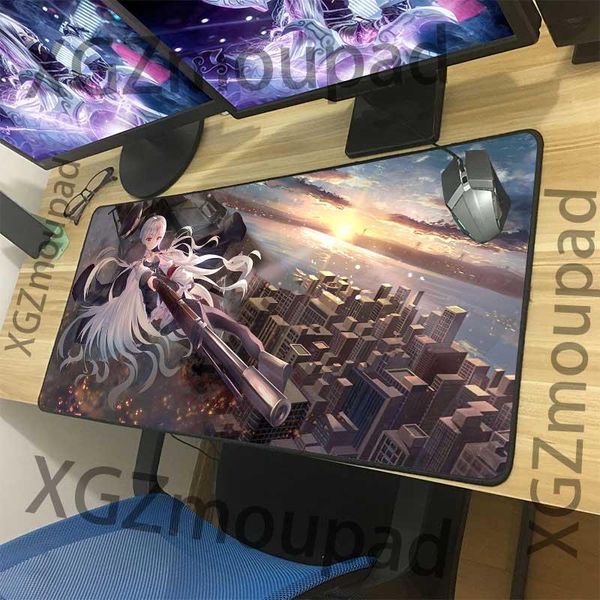 

mouse pads & wrist rests xgz anime gunsman custom large gaming pad black lock edge cute girls frontline office computer desk mat rubber non-