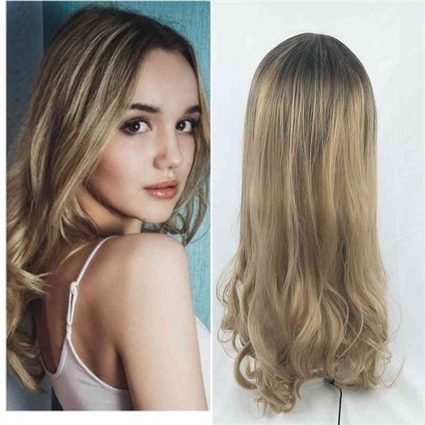 

female new long wig curly hair changing color fashion chemical fiber wigs, Black