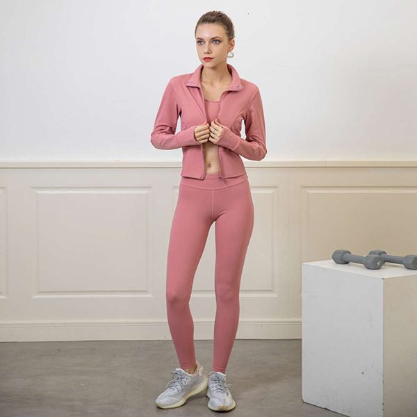 

women's tracksuits tracksuitsautumn and winter yoga bra pants coat professional fitness training running suit ma6e, Gray