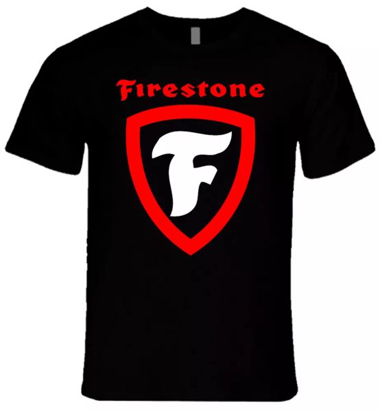 

firestone tires car racing logo men's black tee t-shirt size s-2xl, White;black