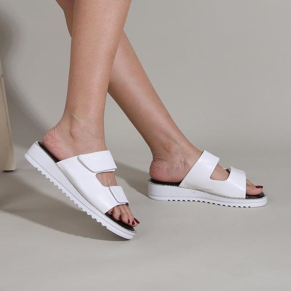 

female shoes ladies' slippers low platform beige heeled sandals big size 2021 soft summer black flat casual fabric pu basic back