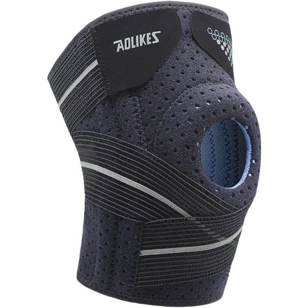 

1pc knee pad sleeve thermal knit compression leg protector for men sports safety elbow & pads, Black;gray