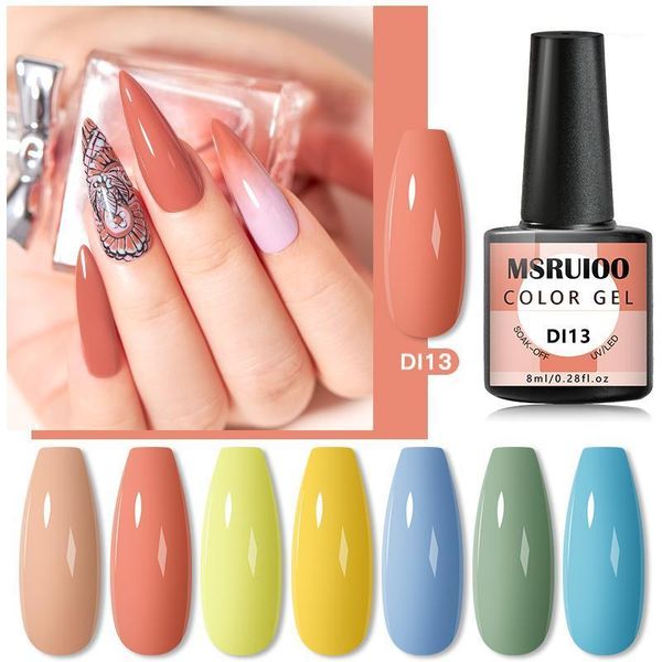 

nail gel polish 8ml nude color series semi varnish primer art hybrid varnishes soak off uv led lacquer1, Red;pink