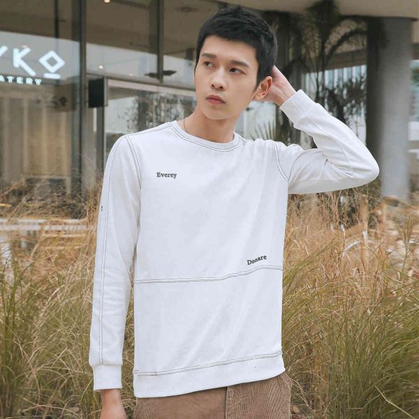 

spring and long sleeve color sweater men's fashion youth bottoming shirt, Black