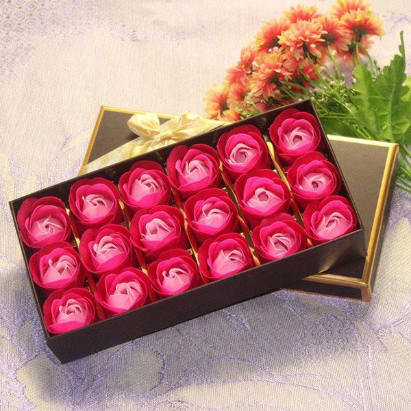 

decorative flowers & wreaths 18pcs/box rose bath body flower floral soap scented essential wedding valentine's day gift holding