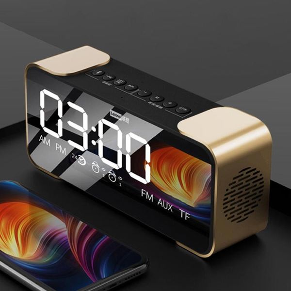 

lenovo original l022 bt multifunctional mirror fashion bluetooth speaker radio alarm clock suitable for multiple scenes portable speakers