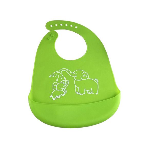

hair accessories waterproof baby silicone bibs burp cloths toddler kids adjustable feeding apron saliva bandana eating bib cartoon pattern, Slivery;white