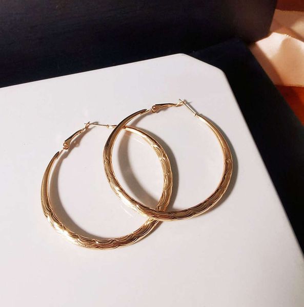 

circle exaggerate metal cool wind fashion personality new female earrings, Black