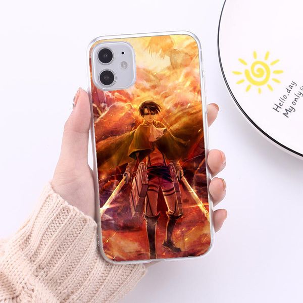 

attack on titan cartoon double animation printing mobile phone case clear pattern not easy to fade