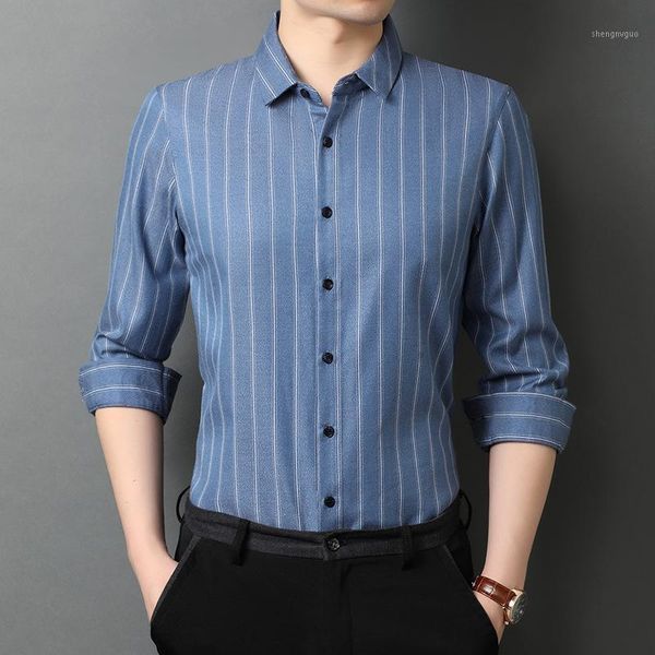 

autumn men's casual fashion lapel vertical cotton long sleeve no iron youth shirt dress shirts, White;black