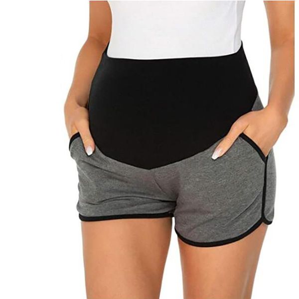 

maternity bottoms patpat sports plain dark grey casual pants, White