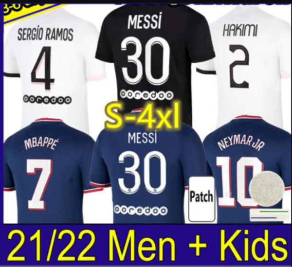 

s-4xl messi soccer jersey mbappe sergio ramos wijnaldum 21 22 maillots football shirt 2021 2022 marquinhos men + kids kit uniform enfants ma, Black;yellow