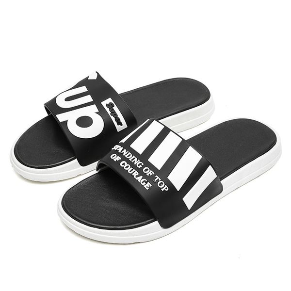

recommend black color pvc midsole material man's slides slippers