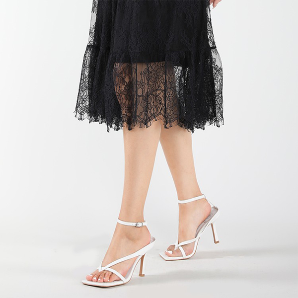 

women's shoes fashion simple square head thin heel clip toe versatile high sandals dress, Black