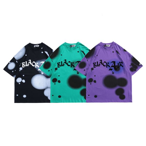 

fashion t shirt ins hip hop high street tie dye gradient oversize short sleeve men's loose round neck half top, White;black