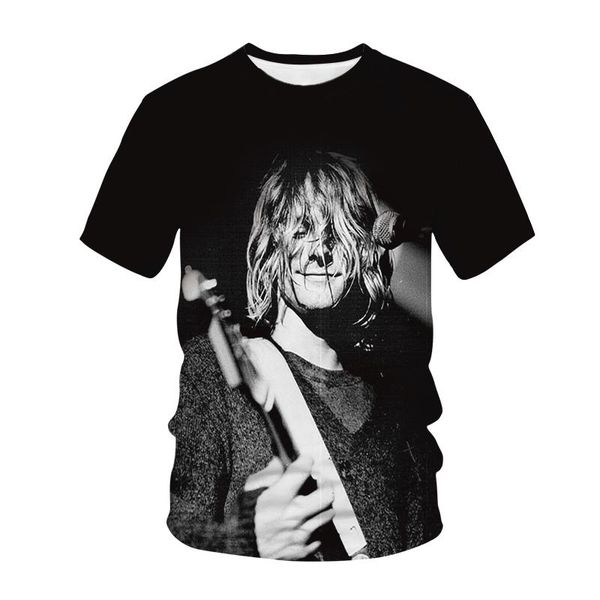 

men's t-shirts 2021 fashion trend 3d printed round neck t-shirt, White;black