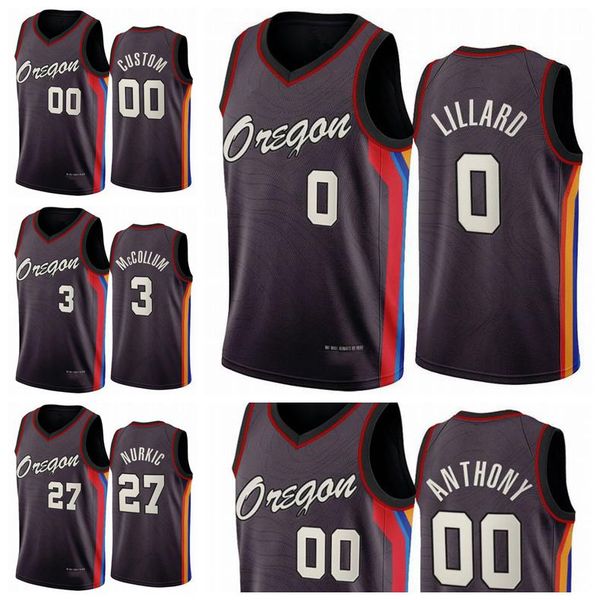 

stitched big yards s-6xl portlandtrailblazersbasketball jersey men 0 lillard carmelo 00 anthony 3 mccollum jerseys city 20, Black;red