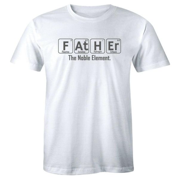 

the fashion father noble funny science for men periodic table men's summer short t-shirt t-shirts, White;black