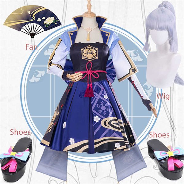 Genshin Ayaka Kamisato Cosplay Anime Game Genshin Impact Cosplay Costume feminino Fantas de Halloween Vestido de Fan Chinese Y0903