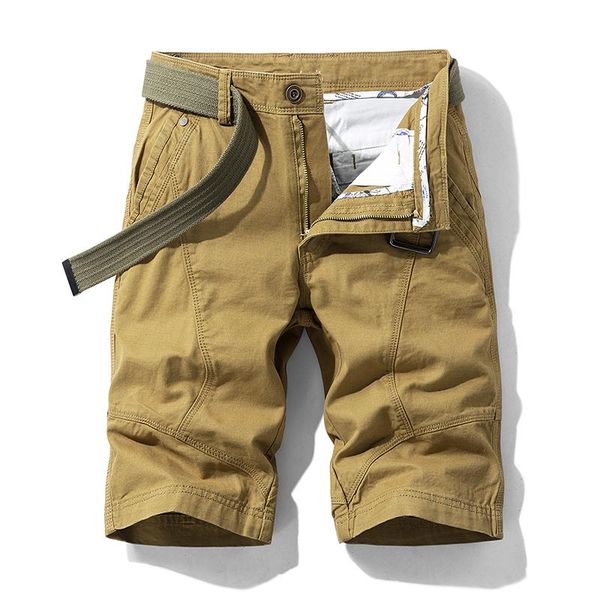 

men shorts 2021 summer casual cargo classic vintage pockets loose fit camouflage jogger 100% cotton men's, White;black