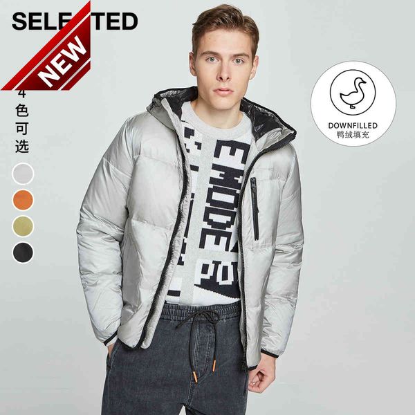 

selected men's warm hooded fashion down jacket with white duck s|420412021, Black