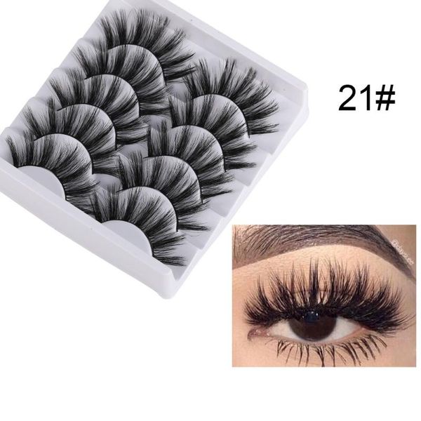 

false eyelashes 5 pairs 3d mink lashes natural dramatic volume fake makeup eyelash extension silk f21