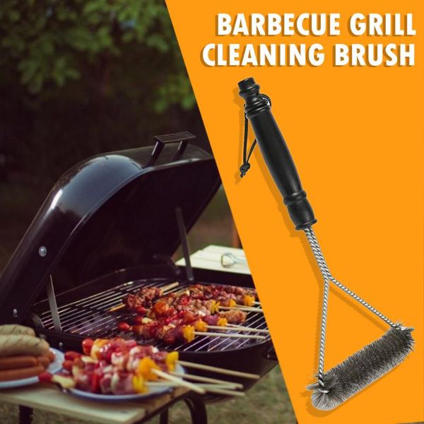 

tools & accessories airldianer bbq kitchen grill barbecue kit cleaning brush stainless steel cooking wire bristles triangle brushes