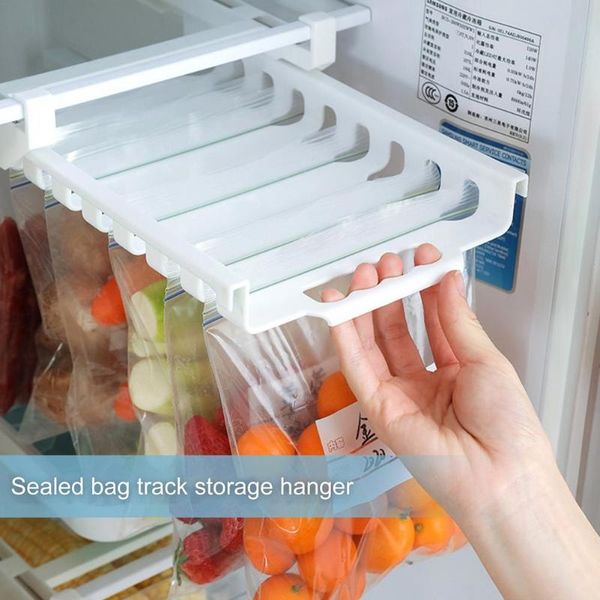 

hooks & rails refrigerator organizer drawer under shelf sliding rack with freshness storage bags kitchen fridge fruit food