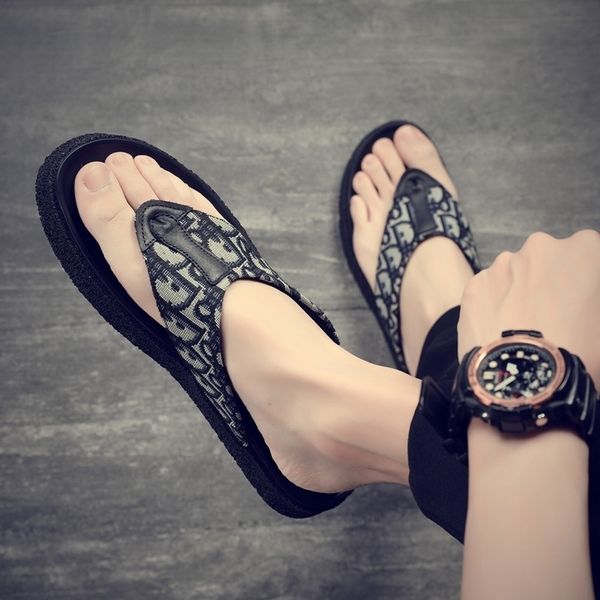 

official website 70% off outlet flip flop men's summer slippers beach outdoor wear trend antiskid sandals vietnam personality sandal cl, Black
