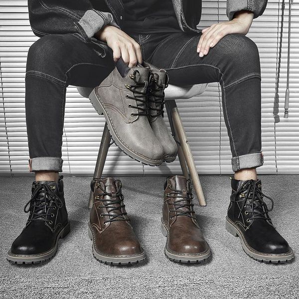 

boots causal mens a casual wear footwear shoe with men sneakers sports sneaker highflat shoes high man for, Black