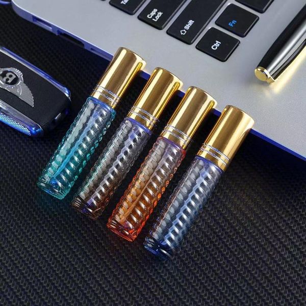 

storage bottles & jars 5ml spray bottle press pump essential oil hydration skin care cosmetic light proof thick colorful glass