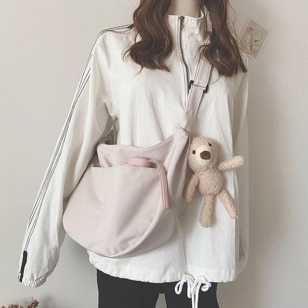 

summer canvas shoulder bag simple dumpling-shaped casual messenger backpack