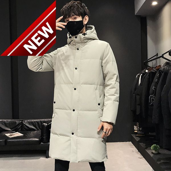 

winter down jacket men thickening x-long solid white duck selling parkas thicken warm male windproof coat, Black