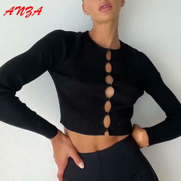 

women's t-shirt women long sleeve knitted with hollow out solid slim green khaki, White