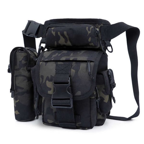 Männer Drop Bein Tasche Taille Taschen Taktische Fanny-Pack Gürtel Hüfte Military Schulter Taschen Camping Molle Für Männer Armee Taille tasche XA689 + WA Q0721