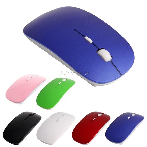 Mouse/mouse a scorrimento ottico ultra sottile wireless da 2,4 GHz di design piacevole + ricevitore USB per PC portatile