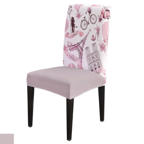 

chair covers modern dining cover pink iron ride flowers bike print home table chairs for kitchen tablecloth