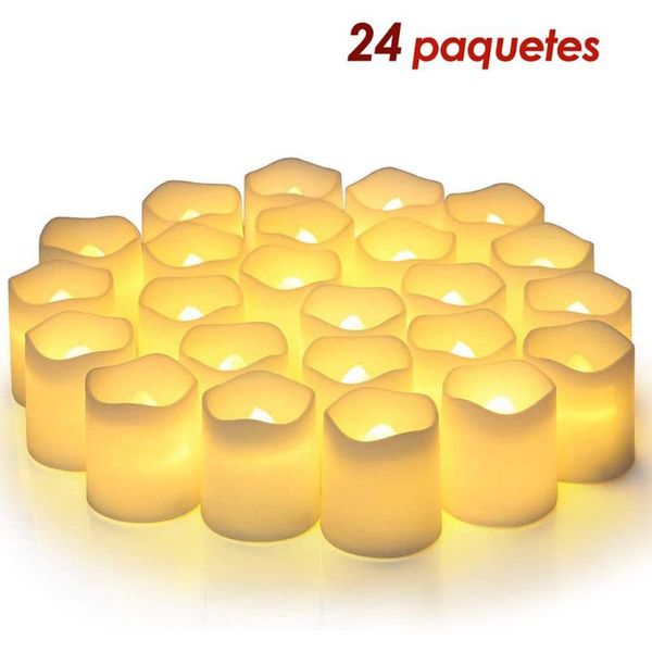 

strings 24pcs led simulation candle flame light electronic tea battery powered flashing lamp home wedding birthday party supplies