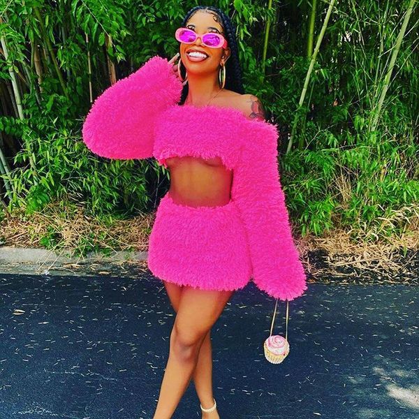 

women's jumpsuits & rompers 2 piece set women skirt and club outfits long sleeve crop matching two peice, Black;white