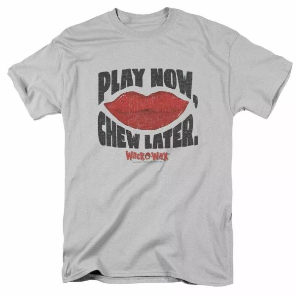 

dubble bubble play chew t shirt mens licensed wax candy gum silver, White;black