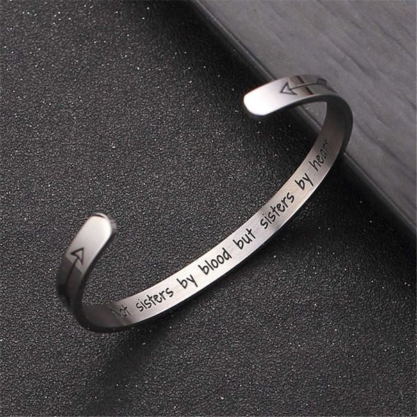 Hohe Qualität Beste Freunde Manschette Armband Edelstahl Armreifen Schmuck Schwestern Freundschaft Armbänder Faszination Geschenke Q0719