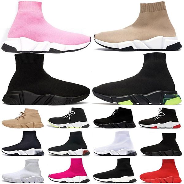 

discount sock shoes mens women running shoe platform sneaker graffiti triple black beige glitter pink fashion clear sole sports outdoor 36-4
