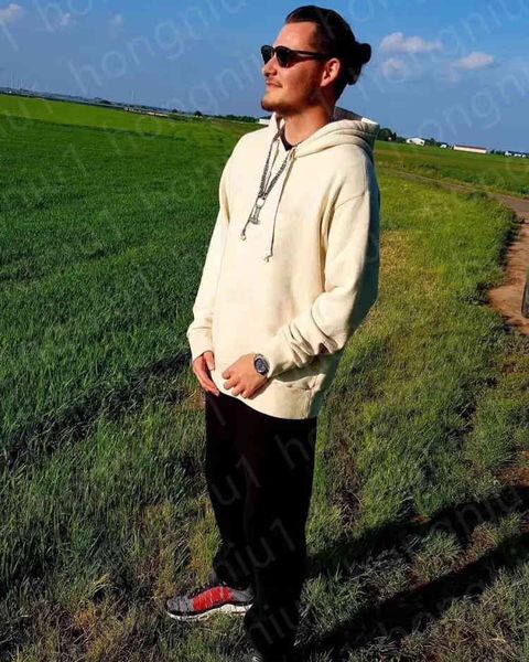 

mens fashion hoodie design hoodie casual pullover long sleeve loose fit womens sweater, Black
