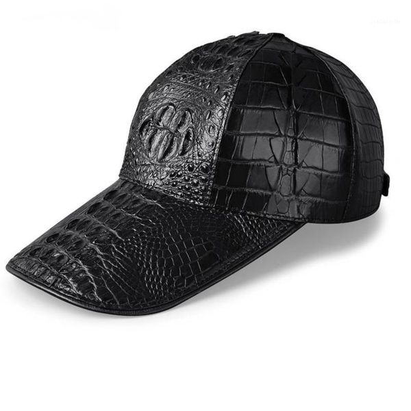 

men's high grade crocodile skin duck tongue cap luxury sunshade hat for men and women fashion golf baseball berets, Blue;gray