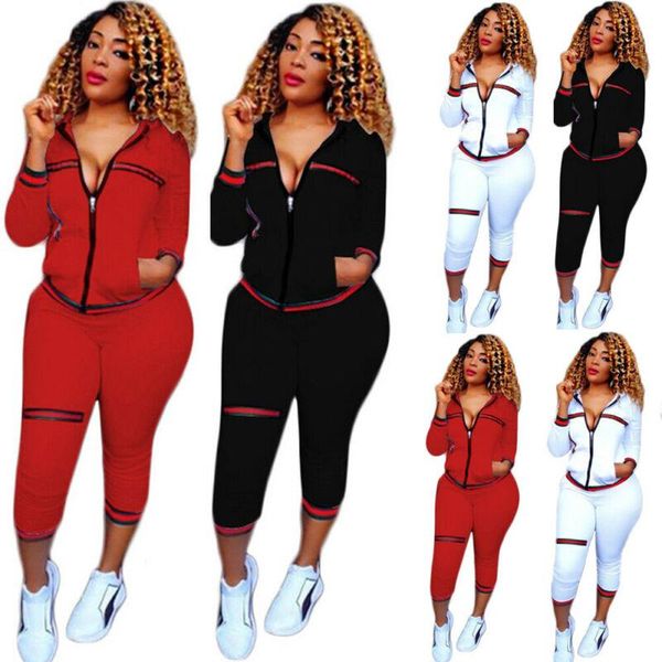 

two piece dress women 2pcs tracksuit hoodie hooded sportswear casual sport sweat suit pants sets, White